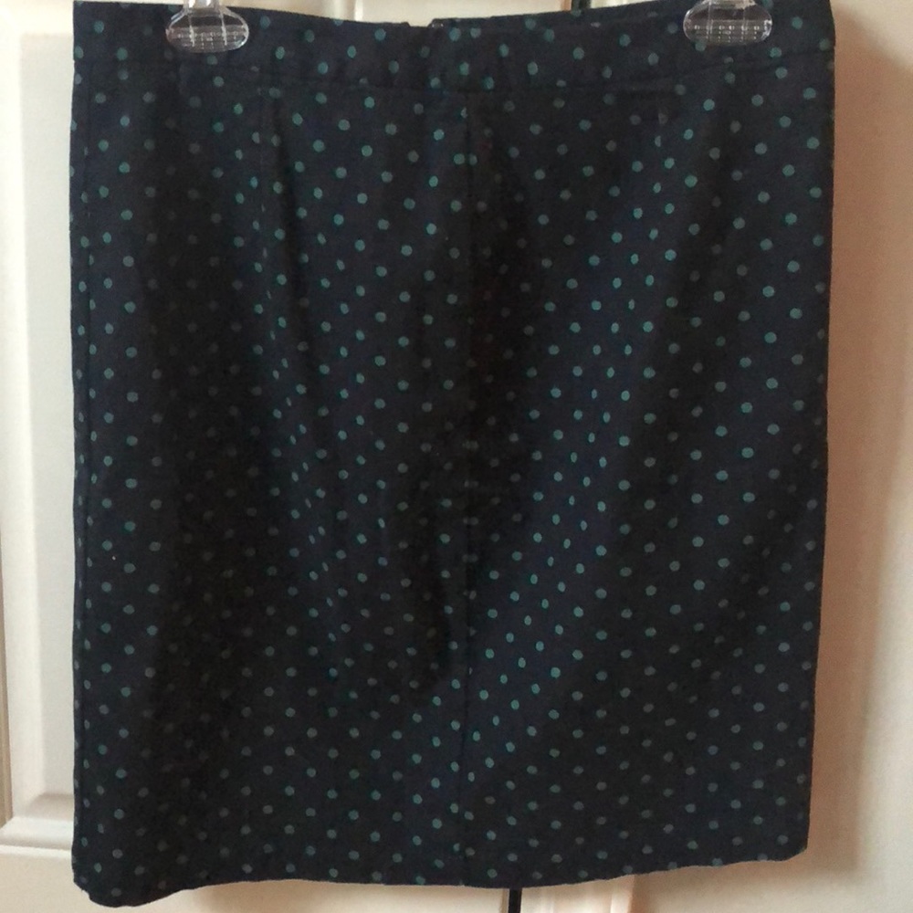 Gap navy and green polka dot pencil skirt